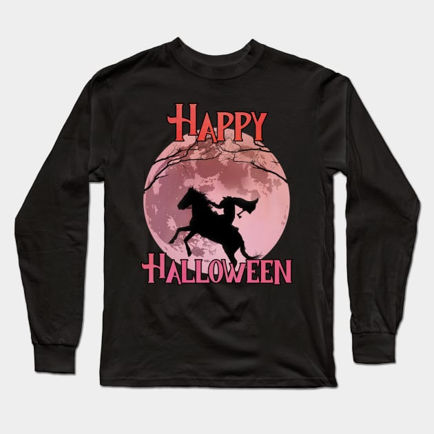 Happy Halloween - The Headless Horseman Long Sleeve T-Shirt by Moon Lit Fox